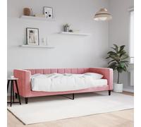 RMIHSJG Letto con materasso rosa, 80 x 200 cm, in velluto, divano letto come divano e letto, comodo materasso in schiuma per un sonno ottimale, design moderno con legno robusto