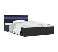 RMIHSJG Letto idraulico in similpelle con illuminazione a LED e spazio di archiviazione, 120 x 200 cm, moderno letto imbottito con meccanismo di sollevamento a gas e illuminazione regolabile per