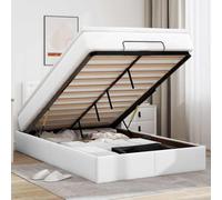 RMIHSJG Letto ottomano con materasso bianco 120 x 200 cm in ecopelle con molle insacchettate e meccanismo idraulico per lo spazio e il comfort ergonomico del sonno