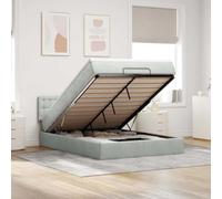 RMIHSJG Letto ottomano con materasso grigio chiaro 140 x 200 cm velluto molle insacchettate e meccanismo idraulico per lo spazio e il comfort ergonomico del sonno