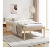 RMIHSJG Letto per anziani, 75 x 190 cm, in legno massello di pino con bordo alto e testata, spazio sotto il letto, doghe robuste per un comfort ergonomico