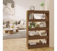 RMIHSJG Libreria divisoria marrone effetto quercia 80 x 30 x 135 cm Book Shelves libreria piccolo scaffale industriale per studio, ufficio, cucina, soggiorno