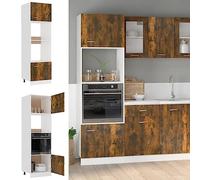 RMIHSJG Lione - Armadio per forno a microonde, 60 x 57 x 207 cm, materiale in legno con 4 scomparti e montaggio flessibile della porta per un'organizzazione ottimale della cucina e una soluzione di