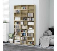RMIHSJG Mensola per CD Sonoma Rovere 102 x 16 x 177,5 cm Materiale legno con 30 scomparti aperti per dischi in vinile e accessori, robusto armadietto per soggiorno, ufficio o studio,
