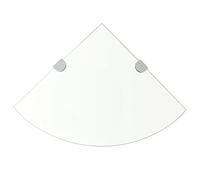 RMIHSJG Mensole Angolari 2 Pezzi con Supporti Cromati e Vetro Temperato 25x25 cm, Scaffali a Parete Trasparenti per Cucina Bagno Soggiorno, Facile Installazione e Pulizia, Portata