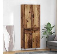 RMIHSJG Mobile alto con cassetti, 2 pezzi in legno antico e vetro, moderno con vano portaoggetti e manici in metallo, funzionale per il soggiorno a buffet per utensili da sala da pranzo