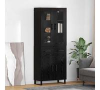 RMIHSJG Mobile alto moderno con ante in legno e vetro effetto quercia, 2 pezzi, per una soluzione di archiviazione elegante con molto spazio, design minimalista