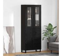 RMIHSJG Mobile alto moderno con ante in legno e vetro effetto quercia, 2 pezzi, per una soluzione elegante in salotto e sala da pranzo con minimalista