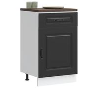 RMIHSJG Mobile da cucina Kalmar nero in legno con piedini regolabili e pratica porta per uno spazio ottimale. Questo robusto mobile da cucina è realizzato in resistente