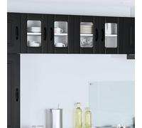 RMIHSJG Mobile da cucina moderno in legno 2 pezzi nero 60 x 31 x 40 cm con ante scorrevoli e design minimalista per una conservazione pratica e un design elegante della stanza