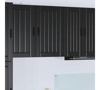 RMIHSJG Mobile da cucina moderno in legno nero 50 x 31 x 80 cm con ante scorrevoli e scomparti multipli per soluzioni di archiviazione pratiche e design elegante della stanza