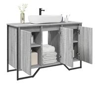 RMIHSJG Mobile lavabo grigio Sonoma 91 x 35 x 60 cm in legno con ampio spazio e superficie resistente all'umidità per il bagno