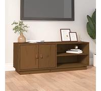 RMIHSJG Mobile Porta TV in Legno Massello di Pino 105x34x40 cm Colore Ambra con Design Pratico e Moderno per Soggiorno Ampio Spazio Portaoggetti per DVD Console Riviste Piano Robusto