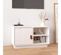 RMIHSJG Mobile Porta TV in Legno Massello di Pino Bianco 70x34x40 cm con Ampio Spazio Portaoggetti e Piano Robusto per Soggiorno Design Pratico e Moderno Stabilità Strutturale