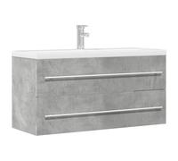 RMIHSJG Mobile sottolavabo, grigio cemento, 100 x 38,5 x 48 cm, materiale in legno con ampio spazio e superficie facile da pulire per il vostro bagno, montaggio a parete in 4 posizioni