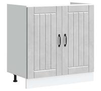 RMIHSJG Mobile sottolavello Lucca grigio cemento in legno con piedini regolabili e pratiche ante per una perfetta organizzazione della cucina e spazio di archiviazione