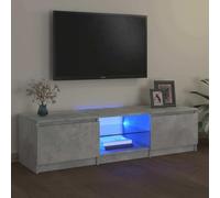 RMIHSJG Mobile TV con luci a LED, grigio cemento, consolle con cassetti, tv, tavolino da caffè, 140 x 40 x 36 cm
