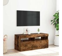 RMIHSJG Mobile TV con luci a LED, per affumicare, per TV, comò, TV, armadio, rack HiFi, 90 x 35 x 40 cm