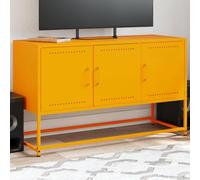 RMIHSJG Mobile TV Giallo Senape in Acciaio Industriale 100,5x39x60,5 cm con 3 Scomparti Spaziosi Struttura Robusta e Stabile per Soggiorno o Camera da Letto Facile Pulizia e Montaggio