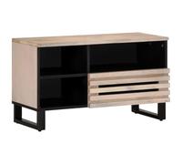 RMIHSJG Mobile TV in stile industriale, 80 x 34 x 46 cm, in legno massello mango, con piano superiore robusto e ampio spazio per il soggiorno