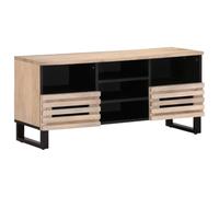 RMIHSJG Mobile TV stile industriale in legno massello Mango 100 x 34 x 46 cm con piano superiore robusto e ampio spazio per il soggiorno