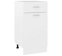 RMIHSJG Mobiletto a cassetto Lione, bianco, 40 x 46 x 81,5 cm, in legno con due ripiani e un cassetto per una perfetta organizzazione della cucina e spazio di archiviazione