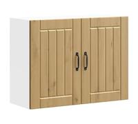 RMIHSJG Mobiletto da cucina Lucca Artisan in legno di quercia con ante in vetro per montaggio a parete e ottimizzazione dello spazio