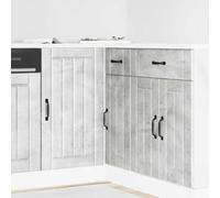 RMIHSJG Mobiletto da cucina Lucca grigio cemento in legno con piedini regolabili e pratica porta per uno spazio ottimale. Questo mobile da cucina in grigio cemento in robusto