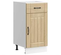 RMIHSJG Mobiletto da cucina Lucca Sonoma in legno di quercia con piedini regolabili e pratiche ante per un'organizzazione ottimale e spazio di archiviazione