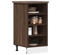 RMIHSJG Mobiletto Riga marrone effetto quercia 40 x 44,5 x 81,5 cm, in legno con piedini regolabili e supporto da parete per una soluzione ottimale e una facile pulizia