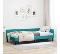 RMIHSJG Moderno telaio angolare in velluto turchese 80 x 200 cm con design a L in compensato e rete a doghe fisse - Mobili multifunzione salvaspazio come lettino da giorno e divano per un ottimale