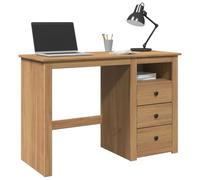 RMIHSJG Panama - Scrivania in legno massiccio, 112 x 45 x 75 cm, in legno di pino con 3 cassetti e scomparto per lo spazio di archiviazione, scrivania per ufficio casa, robusta con supporto da parete