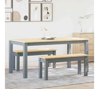 RMIHSJG Panama - Set da pranzo in legno di pino massiccio, 3 pezzi, con piano stabile e generose panche, per un fascino rustico, robusto set da pranzo in legno di pino, facile da pulire