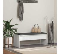 RMIHSJG Panca da corridoio con cuscino bianco 103 x 38 x 40 cm, moderna panca in legno con imbottitura per corridoio e ingresso, costruzione stabile e design minimalista