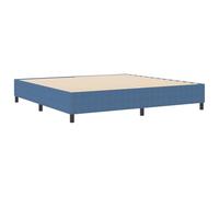 RMIHSJG Piattaforma letto blu 200 x 200 cm tessuto letto moderno con rete a doghe fisse e rivestimento traspirante per una base stabile del sonno