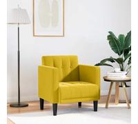 RMIHSJG Poltrona con braccioli giallo 53 cm velluto - Rivestimento in velluto morbido per un comfort eccezionale e una seduta di supporto con nucleo a molla, robusto telaio in compensato, versatile