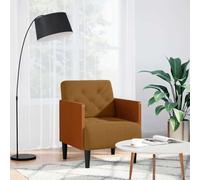RMIHSJG Poltrona con braccioli marrone 55 cm velluto divano poltrona per soggiorno camera da letto relax lettura televisione Chiacchierare morbido tessuto di velluto supporto schiuma costruzione piuma