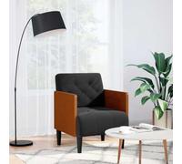 RMIHSJG Poltrona con braccioli nero 55 cm velluto morbido velluto per un comfort eccezionale e una seduta di sostegno, robusto telaio in compensato, versatile in soggiorno