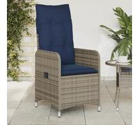 RMIHSJG Poltrona da giardino regolabile con cuscino grigio polyrattan PE rattan mobili da giardino schienale schienale schienale rivestimento rivestimento lavabile struttura in acciaio verniciato a
