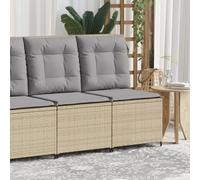 RMIHSJG Poltrona da giardino regolabile con funzione reclinabile e cuscino beige in polyrattan, comoda imbottitura e fodera rimovibile
