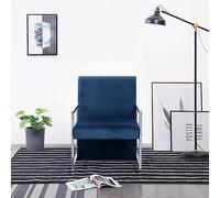 RMIHSJG Poltrona relax a forma di cubo in velluto blu con struttura in legno e design ergonomico per un comfort ottimale e una decorazione elegante
