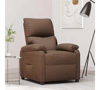 RMIHSJG Poltrona relax in tessuto marrone con funzione sdraiata manuale in 3 posizioni per un relax ergonomico e una seduta confortevole grazie alla seduta imbottita spessa