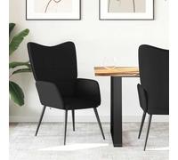 RMIHSJG Poltrona relax in tessuto nero moderna per sala da pranzo con morbida imbottitura e struttura in acciaio, comoda poltrona dal design elegante e motivo quadrato per un relax ottimale