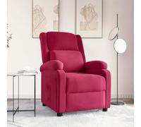 RMIHSJG Poltrona relax in velluto rosso vinaccia con funzione sdraiata manuale in 3 posizioni per una seduta confortevole e un'elevata stabilità grazie al telaio in legno e metallo
