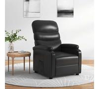 RMIHSJG Poltrona relax nera in ecopelle con funzione di riposo manuale a 3 punti per una seduta confortevole e una stabilità duratura