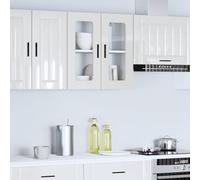 RMIHSJG Porto - Armadietto da cucina con anta in vetro, bianco lucido, montaggio a parete, per ottimizzare lo spazio, materiale durevole, pratico da riporre, versatile armadio da cucina