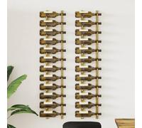 RMIHSJG Scaffalatura da parete per 12 bottiglie, 2 pezzi, ferro dorato, moderna mensola da parete per la conservazione del vino, scaffale in ferro di alta qualità per cucina, bar, dispensa, stabile