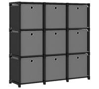 RMIHSJG Scaffale a cubo con 9 scatole, colore nero, 103 x 30 x 107,5 cm, in tessuto, Book Shelves, libreria, armadio, manga, per soggiorno, ufficio, camera da letto, cucina