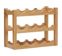 RMIHSJG Scaffale per vino in legno massello di quercia per 12 bottiglie, 47 x 21 x 36 cm, design rustico