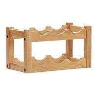 RMIHSJG Scaffale per vino in legno massello di quercia per 6 bottiglie, 37 x 21 x 21 cm, design rustico, stabile scaffale portaoggetti